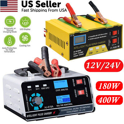 Heavy Duty Smart Car Battery Charger Automatic Pulse Repair Trickle 12V 24V USA $40.99