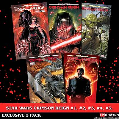 #ad 5 PACK STAR WARS CRIMSON REIGN #1 #5 1 2 3 4 5 UNKNOWN COMICS EXCLUSIVE $43.00