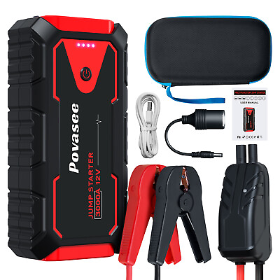 Povasee 3000A Car Jump Starter Booster Jumper Portable Power Bank Battery Charge $82.84