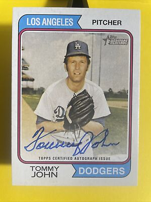 #ad 2023 Topps Heritage High TOMMY JOHN Auto Blue Ink Autograph Los Angeles Dodgers $29.99