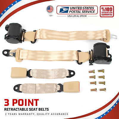#ad 2 Universal 3 Point Retractable Safety Seat Belts For Isuzu Rodeo 1998 2004 $43.99