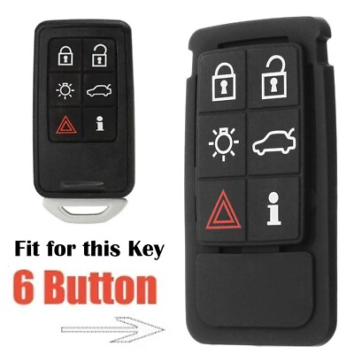 #ad Soft Key Fob Case Pad Car Key Pads 6 Button For Volvo XC60 V70 S60 S80 $12.73