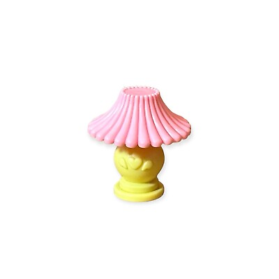 #ad Fisher Price Loving Family Dollhouse Yellow Lamp Pink Shade Living Room Toy #199 $5.99