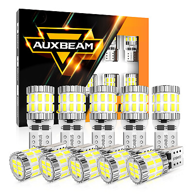 #ad 10x AUXBEAM T10 194 168 W5W LED License Plate Interior Light Bulbs White Canbus $29.99