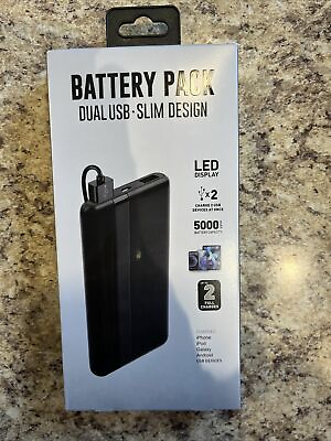 #ad Slim Battery Pack Dual USB 2 Ports iPhone Android Charger New $9.22