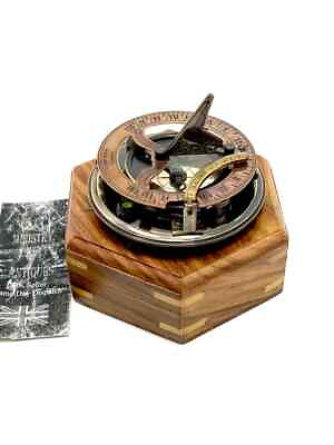 #ad Antique Sundial Compass Vintage Brass Sundial Captain Compass $199.99