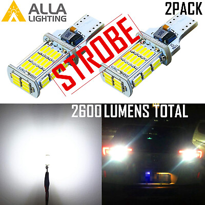 #ad Alla Lighting LEGAL STROBE BLINK WHITE 921 912 T15 Back Up Light Bulb Reverse 2x $19.98