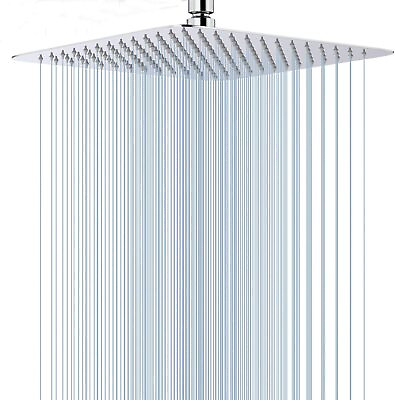 #ad 8 10 12 Inch High Pressure Rainfall Shower Head Stainless Steel Spray Faucet $10.79