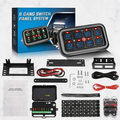 #ad 8Gang Switch Panel Circuit Electronic Relay Fuse System Off Road Boat Marine 12V $129.99