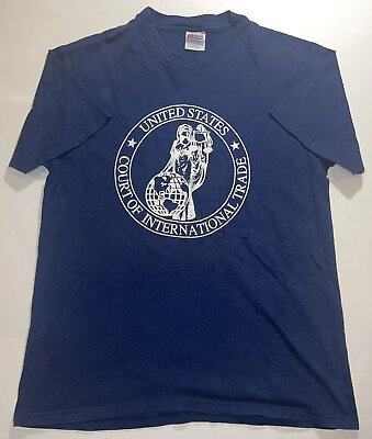 #ad Rare United States US Court Of International Trade Lady Justice Graphic TShirt L $99.00