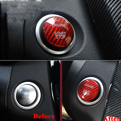 #ad #ad Carbon Fiber Engine Start Stop Button Cover Fits Mercedes A B C E GLE GLC CLA $10.99