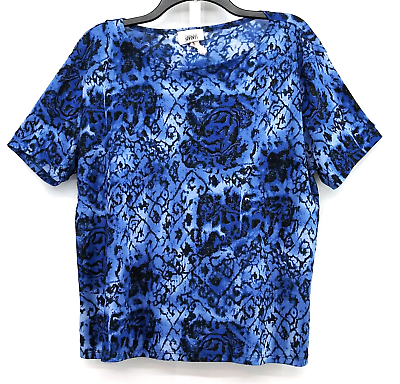 #ad Janana#x27;s Shirt Womens 1X Blue Short Sleeve Blouse $9.78
