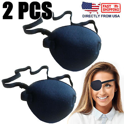 #ad 2PCS Eye Patch for Adults Kids Adjustable Washable Eyeshades Concave Foam Padded $6.19