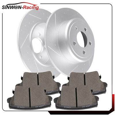 #ad 4X Ceramic Brake Pads and 2X Rotors Rear For Dodge Challenger 2012 2017 $94.99