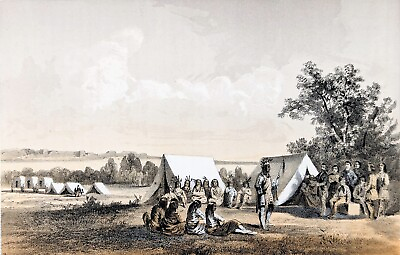 #ad 1855 North Dakota Blackfeet Indian Chief LITHOGRAPH ORIGINAL Isaac Stevens $48.00