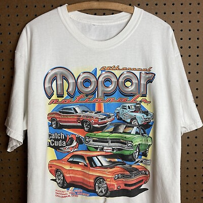 #ad Vintage Mopar Nationals T shirt XL DISTRESSED Muscle Car Dodge y2k 2006 $14.80