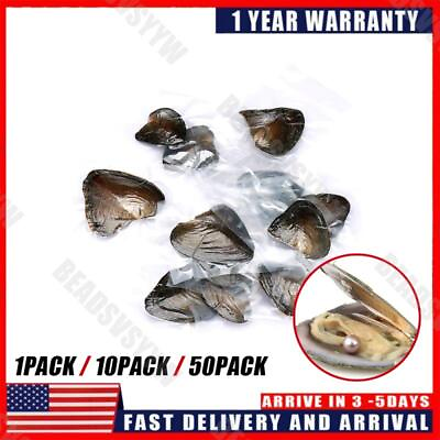 #ad 1 50 pack Individually Wrapped Oysters whith Natural Pearl Holiday Birthday Gift $15.99