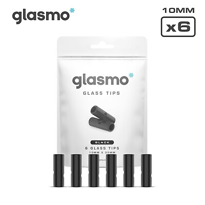 #ad 10MM x 6 PACK Glass Filter Tips Crutch Reusable Set Smoking BLACK $9.99
