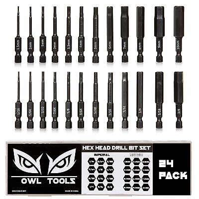 #ad 24 Pack of Hex Head Allen Wrench Drill Bits CR MO Industrial Strength Metric ... $18.16