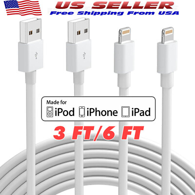 #ad USB Data Fast Charger Cable Cord For Apple iPhone 5 6 7 8 X 11 12 13 14 Pro Max $2.98