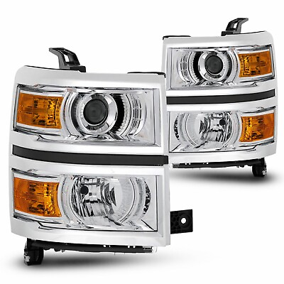 #ad 2x Projector Headlight Assembly LeftRight Side For 14 15 Chevy Silverado 1500 H $180.99