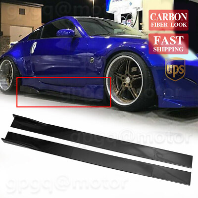 #ad Carbon For Nissan 350Z 370Z 2003 2021 Side Skirt Extension Rocker Panel Splitter $68.99