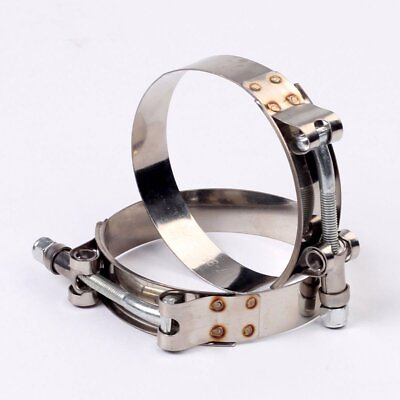 #ad 2 PCS 4quot; Inch Stainless Steel T Bolt Clamp Turbo Intake Silicone Hose Clamp $7.54