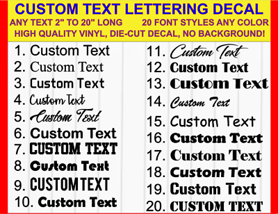 #ad Any Text Custom Vinyl Decal Sticker Lettering For Tumble Shop Business Jdm Car $3.99