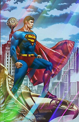 #ad BATMAN SUPERMAN WORLDS FINEST #1 SUPERMAN MEGACON 2022 SUAYAN VIRGIN FOIL NEW $39.99