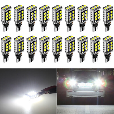 #ad 20X T15 Error Free LED W16W Car Reverse Backup White Light Bulbs 15SMD 6000K $48.99