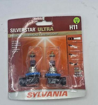 #ad #ad NEW Sylvania H11 Silverstar ULTRA NIGHT VISION Halogen Headlight Bulbs 2 Pack $29.99