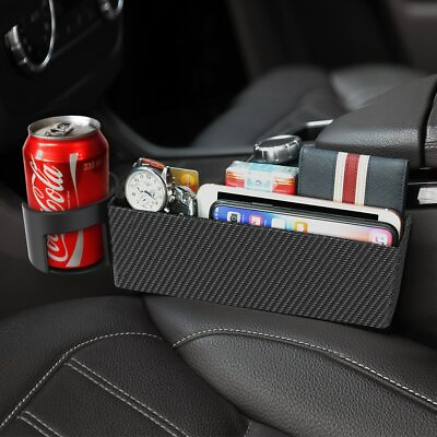 Carbon Fiber Auto Car Seat Gap Catcher Crevice Pocket Storage Box Organizer Stow $12.99