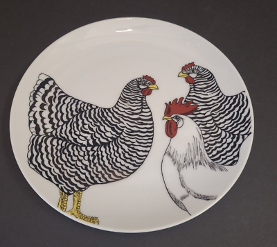 #ad Fitz and Floyd Coq du Village Hen amp; Rooster White Salad Plate 7.5quot; ff 57 $11.95