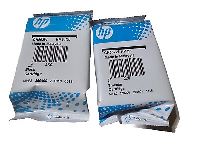 #ad HP Ink Cartridges 2 Pack Combo 61XL Black and 61 Tri Color NEW GENUINE 5 2025 $47.99