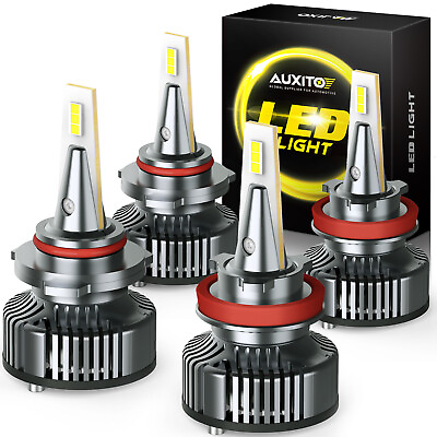 #ad AUXITO 9005 LED H11 Combo Bulb Headlight High Low CANBUS Beam Super White USA $83.99