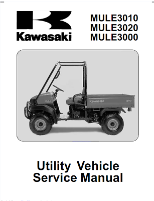 #ad 2001 2008 kawasaki mule 3000 3010 3020 Service Repair Shop Manual COMB BOUND $26.99