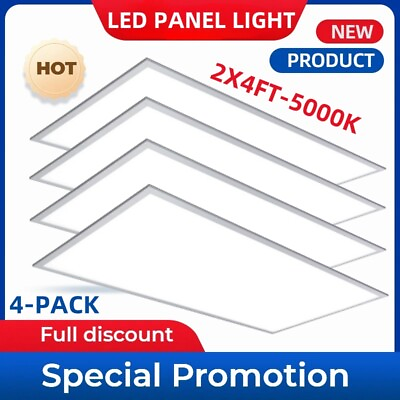 #ad 2X4 FT LED Troffer Flat Panel Lights 75W 5000K Lay in LED Celing Light Fixtures $201.01