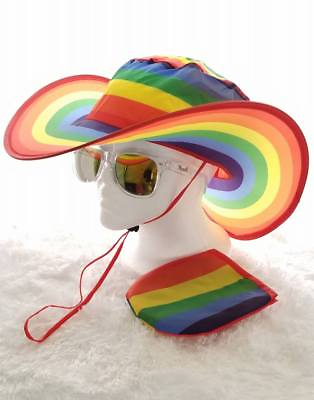 #ad Twist amp; Fold Unisex Sun Outdoor Hat Cap Rainbow Waves Tye Die Free Shipping $12.00