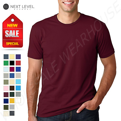 NEW Next Level 100% Cotton Men#x27;s Premium Fitted Crew Neck XS XL T Shirt R 3600 $6.79