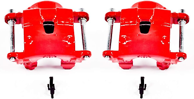 #ad Front S4071 Pair of High Temp Red Powder Coated Calipers $196.99
