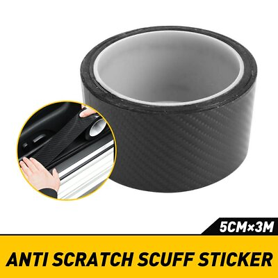 #ad Car Carbon Fiber Door Plate Bumper Sill Scuff Cover Anti Scratch Sticker 10ft $8.54