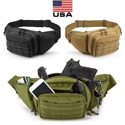#ad Concealed Carry Fanny Pack Holster Tactical Military Pistol Waist Pouch Gun Bag $14.99