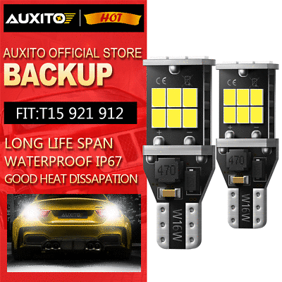 #ad AUXITO T15 921 912 Xenon White Error Free CANBUS LED Bulb Backup Reverse Light $8.27