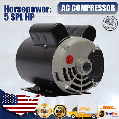 #ad 5HP SPL 3450R Min Air Compressor Electric Motor 60Hz 208 230V 56Frame 5 8quot; Shaft $152.11