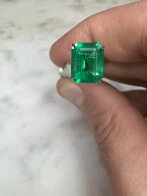 #ad 2.27ct Emerald Cut Natural Zambian Vivid Green Emerald Certified Insignificant $6300.00