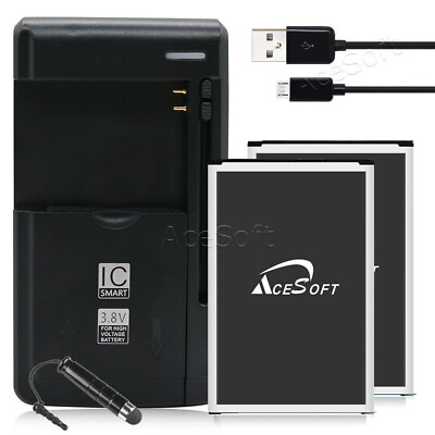 #ad AceSoft 2x 3220mAh Durable Battery Travel Charger f LG Rebel 3 LTE L157BL L158VL $60.42
