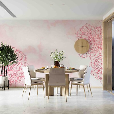 #ad 3D Watercolor Pink Floral Wallpaper Wall Murals Removable Wallpaper AU $249.99