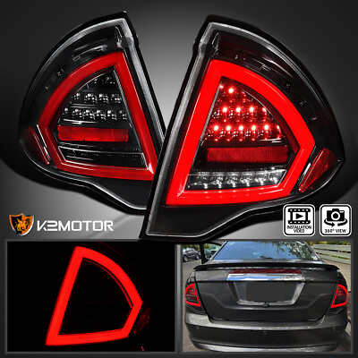 #ad Jet Black Fits 2010 2012 Ford Fusion LED Neon Bar Tail Lights Brake Lamps LR $208.38