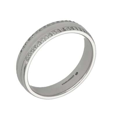 #ad 18ct White Gold Diamond Set Band Ring Size Z GBP 984.50