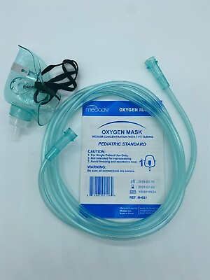 MEDADV Oxygen Mask PEDIATRIC with 7#x27; Tubing 2 UNIT BUNDLE OF 2 NEW $5.40